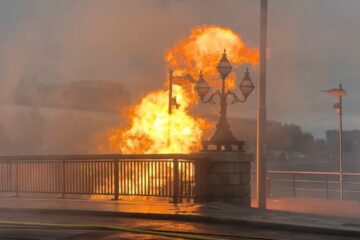 Firefighters bring blaze in Dublin’s docklands under control; Luas services remain disrupted