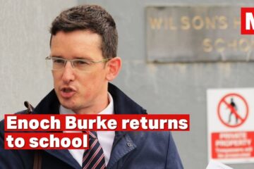Emotional Enoch Burke returns to school and stands his ground: ‘My students are happy to see me’