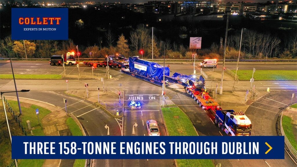 Collett Moves Six 158 Tonne Engines Through Dublin in a Multi-Stage Transport Project