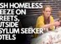 Irish homeless freeze on Dublin’s streets outside ‘asylum seekers’ hotels