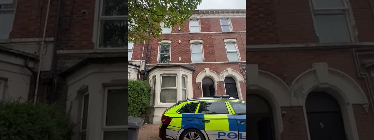 Police remain at the scene of a sudden death on Cliftonville Avenue in north Belfast