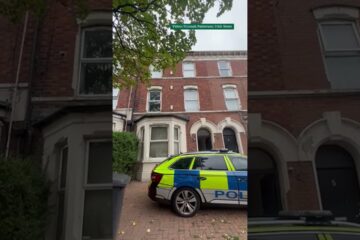 Police remain at the scene of a sudden death on Cliftonville Avenue in north Belfast
