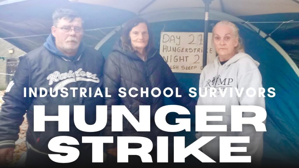 DUBLIN – Industrial/Reformatory school survivors HUNGER STRIKE outside Dáil for FAIR TREATMENT
