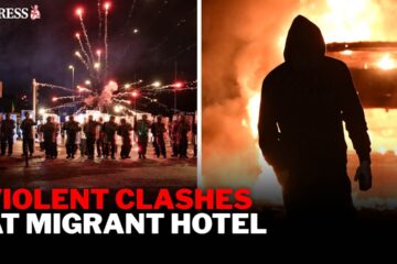 Violent riots escalate on second day of FURIOUS protests outside Dublin migrant hotel
