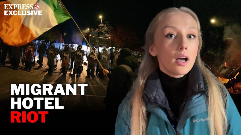 Migrant protest CHAOS as rioters clash with police outside Dublin hotel