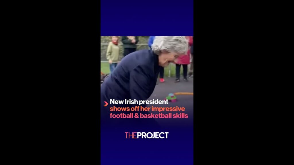 New Irish president shows off her impressive football & basketball skills