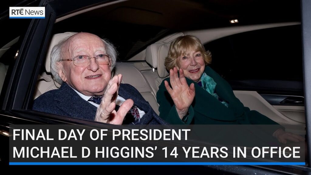 Irish President Michael D Higgins departs Áras an Uachtaráin as his 14 years in office come to end