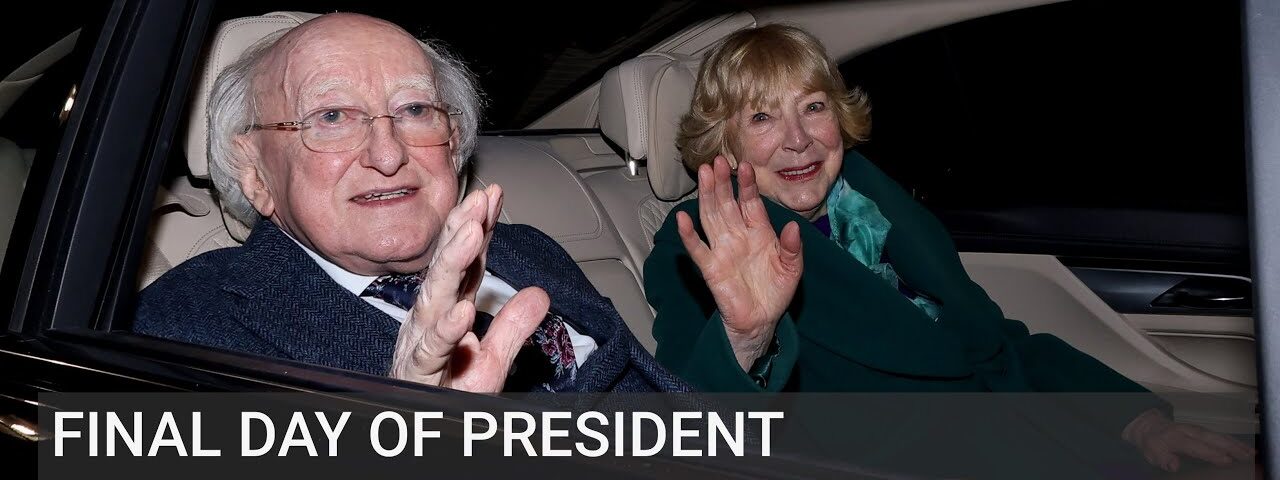 Irish President Michael D Higgins departs Áras an Uachtaráin as his 14 years in office come to end