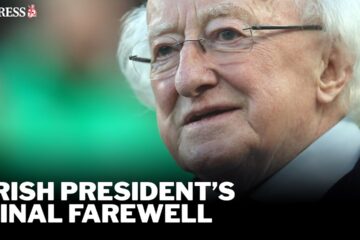 Irish president Michael D. Higgins ends 14-year term with successor to be sworn in today