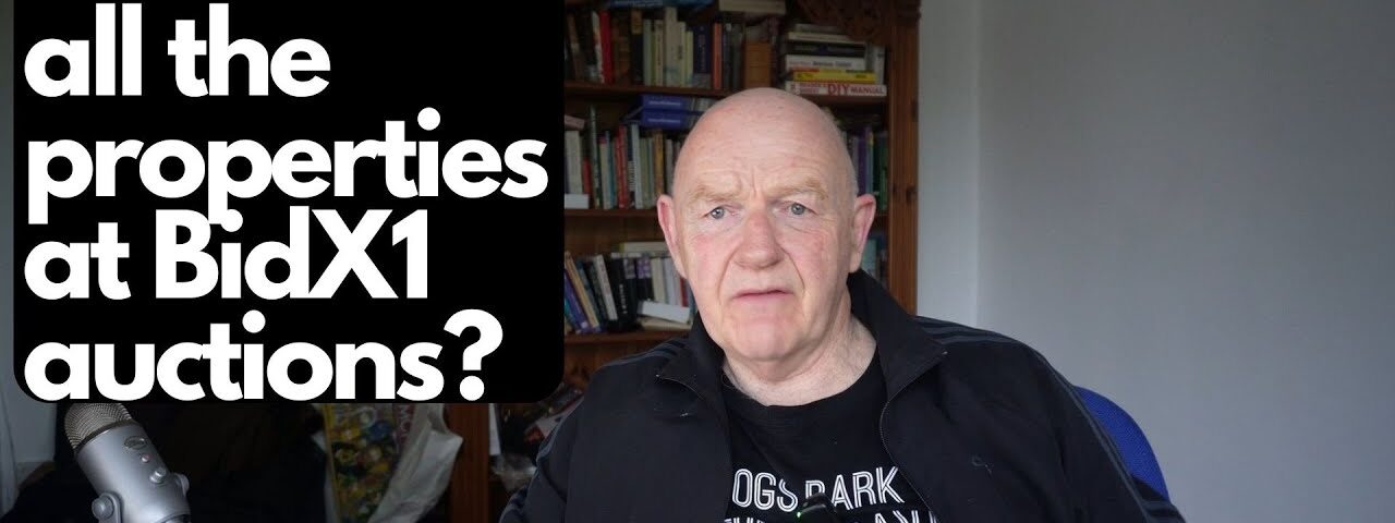 Who sells the properties at BidX 1 and other online property auctions?