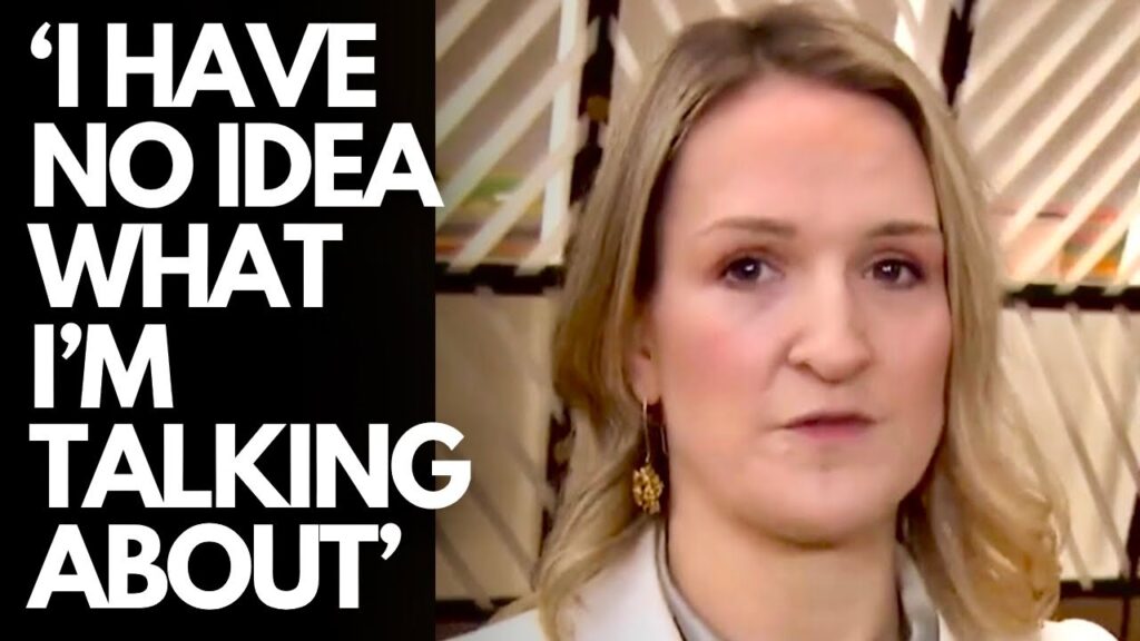 Helen McEntee in Brussels reading her pre-prepared EU script on Palestine, Sudan and Ukraine