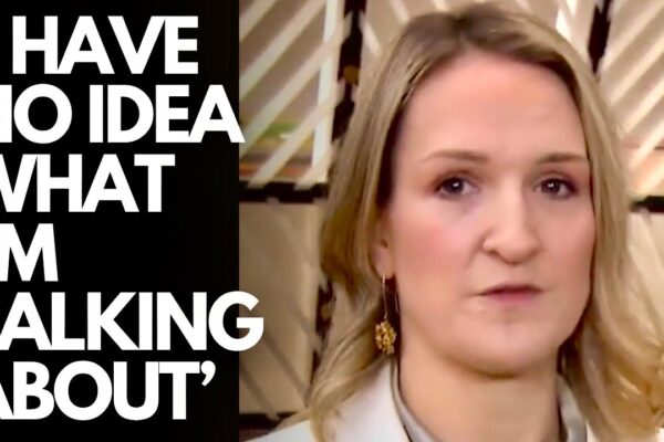 Helen McEntee in Brussels reading her pre-prepared EU script on Palestine, Sudan and Ukraine