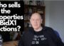 Who sells the properties at BidX 1 and other online property auctions?