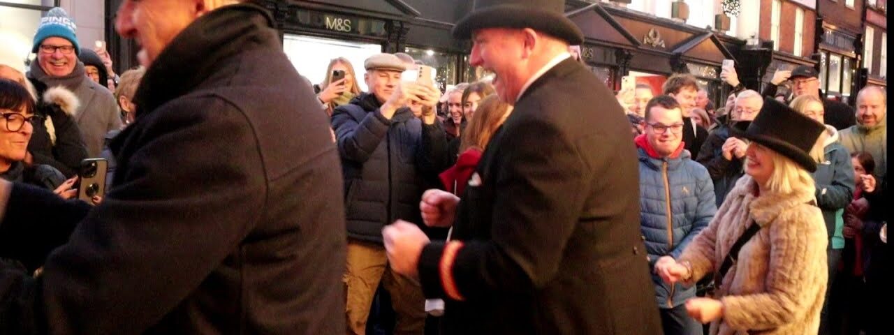 Brown Thomas Doorman (Sean Boland) Brings Grafton Street To A Halt With Some Christmas Hits