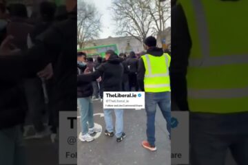Migrants protest outside the Dail demanding passports
