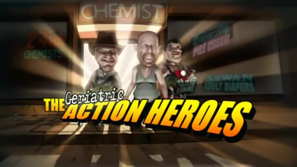 ‘The Geriatric Action Heroes’ with Harrison Ford, Bruce Willis, Sylvester Stallone Adult Cartoon